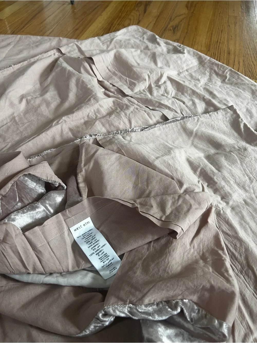 Set of 4 West Elm Velvet Pillow Cases in Dusty Rose Pink